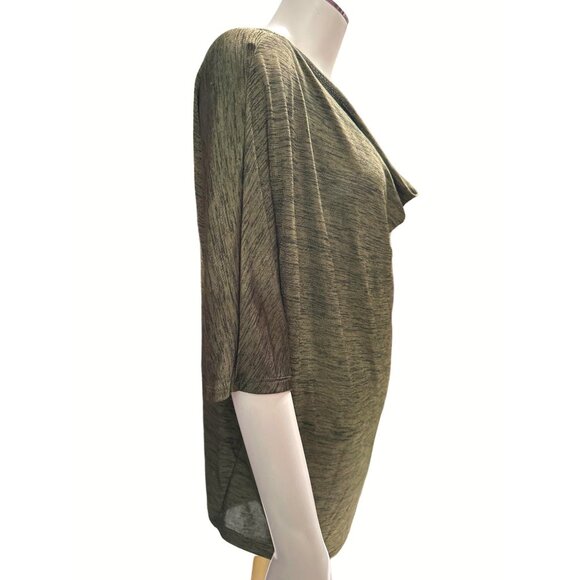 APT 9 Olive Green Cowl Neck Draped Polyester Spandex Boho Cut Blouse Size XL - Picture 4 of 8